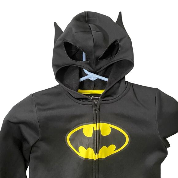 DC Batman Boys Mask Hoodie Long Sleeve Zip Jacket Collectible Fleece Size 7 - Picture 3 of 7